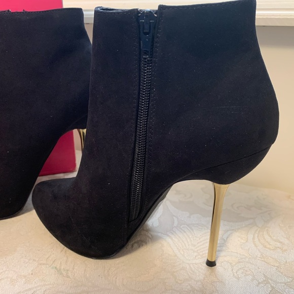Size 9 Shoe Dazzle black suede "Parisa" platform booties $26 - Picture 4 of 6
